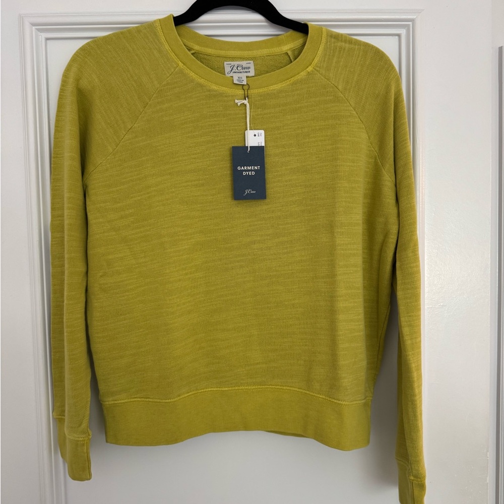 J. Crew Yellow Crewneck Sweater with Textured Knit